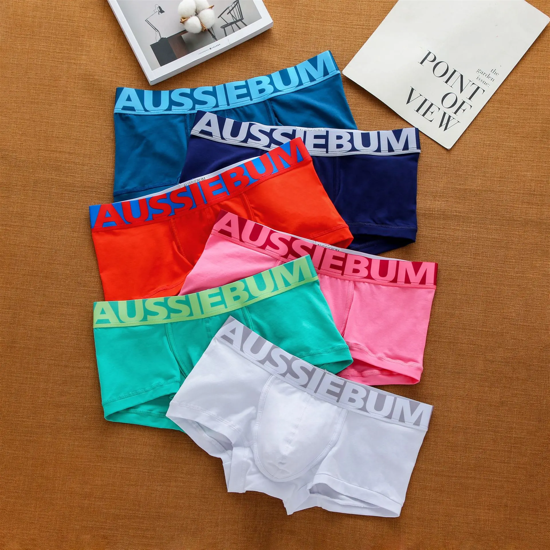 Underwear Boxer-Shorts Aussiebum Sweat-Absorbent Cotton Tide Letter Comfortable Low-Waist