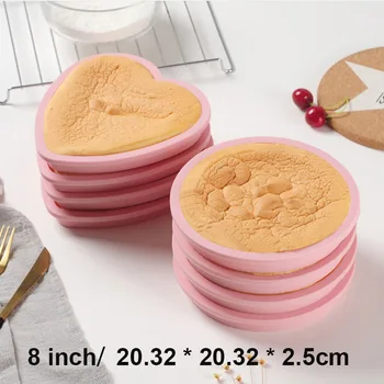 

DIY Love Cake Tray Silicone Mold Round Heart Shape Bakeware Kitchen Birthday Party Baby Shower Handmade Baking Tool 8 Inch 20cm