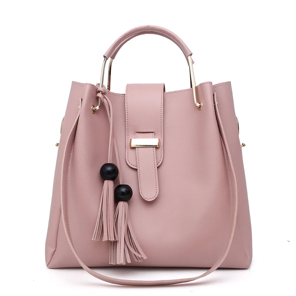 Женская сумка через плечо, женская сумка для улицы, одноцветная, Дамская ручная сумка, три части, кожаная сумка через плечо для женщин