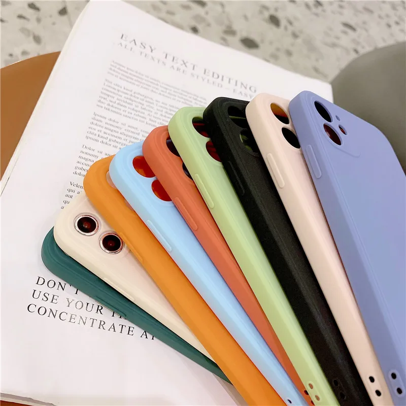 Чехлы для iPhone 11 Pro X Xs Max XR 7 8 Plus роскошные мягкие однотонные карамельных цветов
