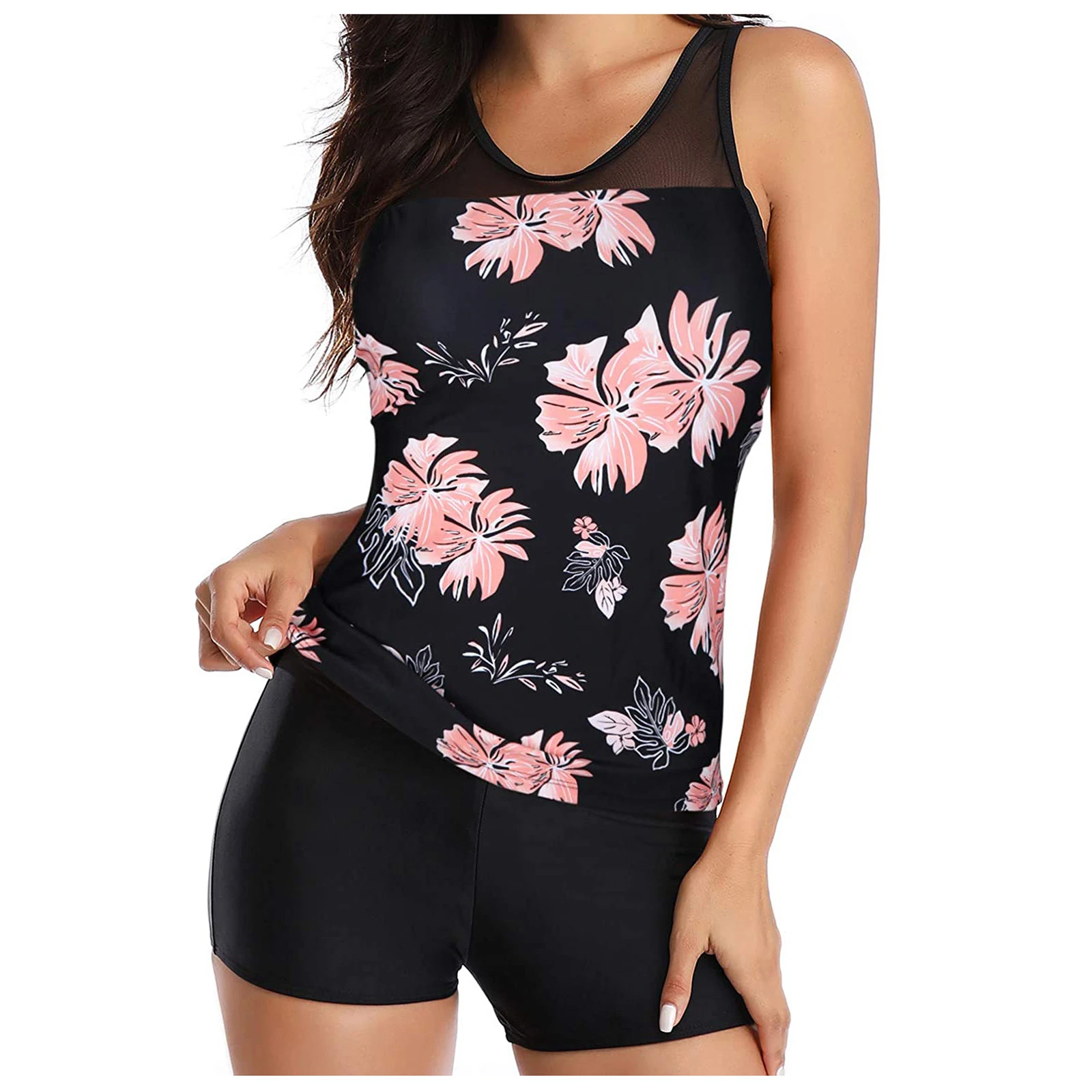 Swimming Suit For Women Tankini Swimsuit Bikinis Set Tummy Control Top With Shorts Floral Print