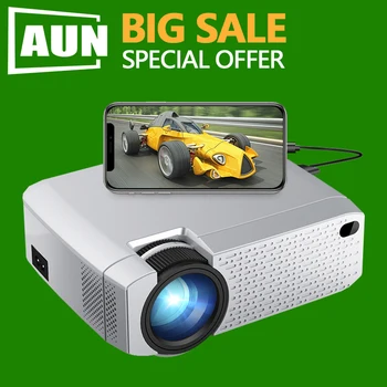 

BIG SALE AUN MINI Projector D40W Native Support IOS/Android Phone Wireless Sync Display LED Projector home cinema 3D Beamer