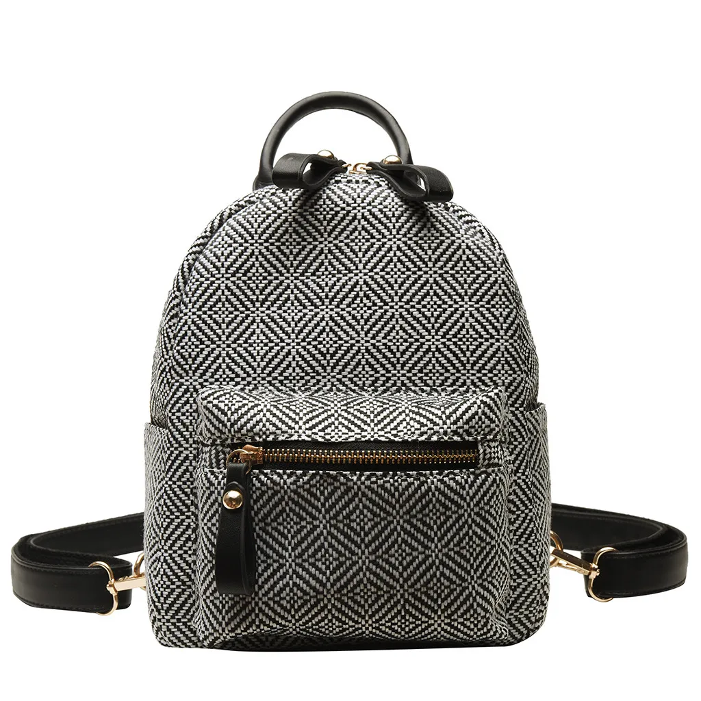 

Women Backpacks Wool Backpack Women Woolen Backpacks Chains Back Pack For Teenage Vintage Small Bagpacks Female Mochila Au26