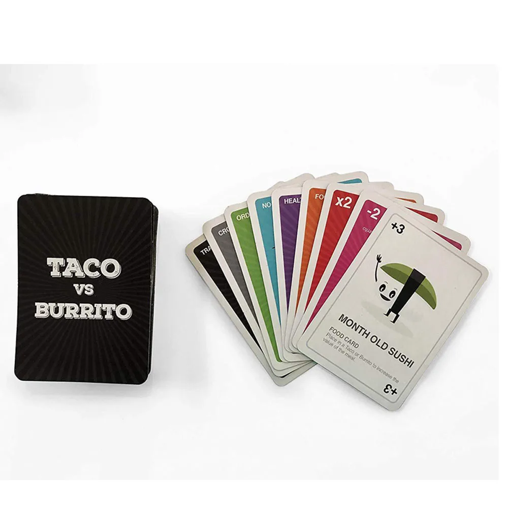 Taco vs Burrito Board Game Children Wildly Popular Surprisingly Strategic Card Game Kids Friends Entertainment Party Card Games
