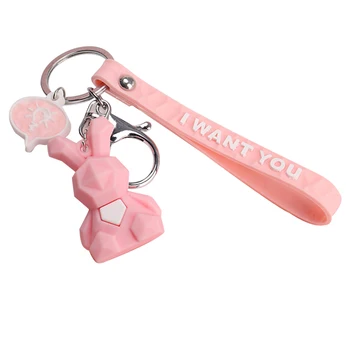 

Cartoon Key Chain Cute Panda Dinosaur Bunny Koala Fox 3D Rubber Keychains Creative Couple Ins Bag Pendant Personality Keys Ring