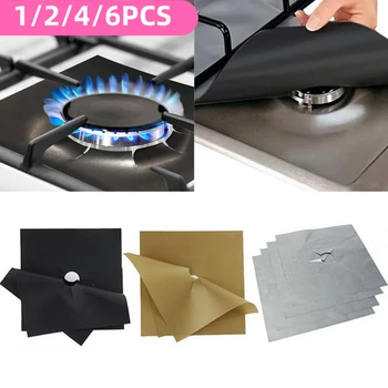 

1/2/4/6Pcs Gas Stove Protector Cooker Cover Liner Clean Mat Pad Kitchen Gas Stove Stovetop Protector Kitchen Accessories