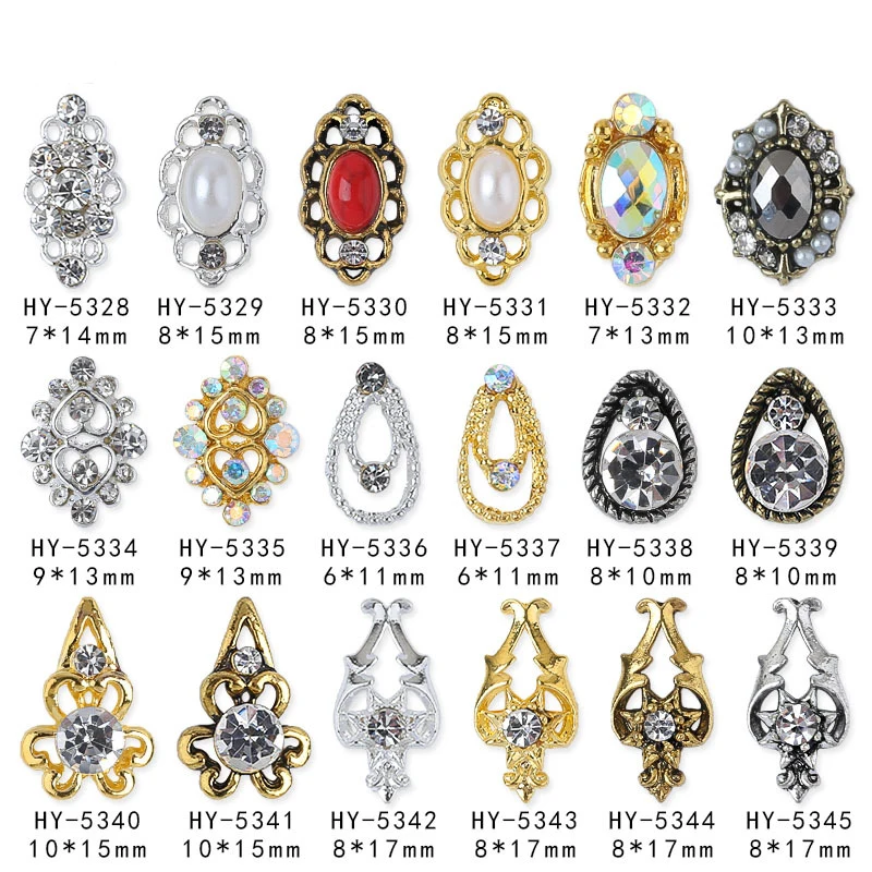 10 шт./лот модные формы 3d дизайн ногтей древний металлический сплав с боками Jewley AB