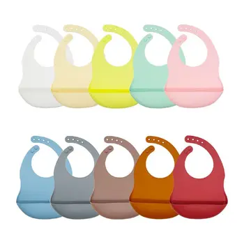 

Newest Soft Silicone Baby Bibs Waterproof Newborn Feeding Saliva Towel Adjustable Burp P31B