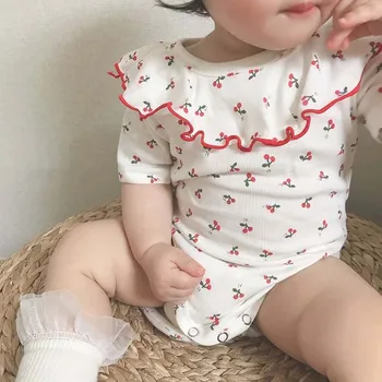 

2020 New Korean Japan Style Lovely Princess Cotton Romper Summer Toddler Girl Romper Newborn Baby Jumpsuit Baby Girl Rompers