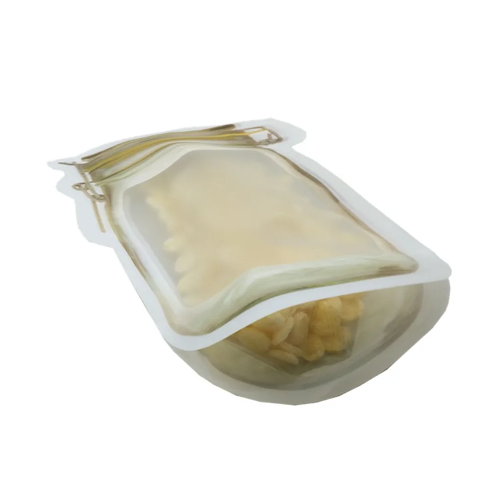 黄色自立磨砂梅森瓶袋 F