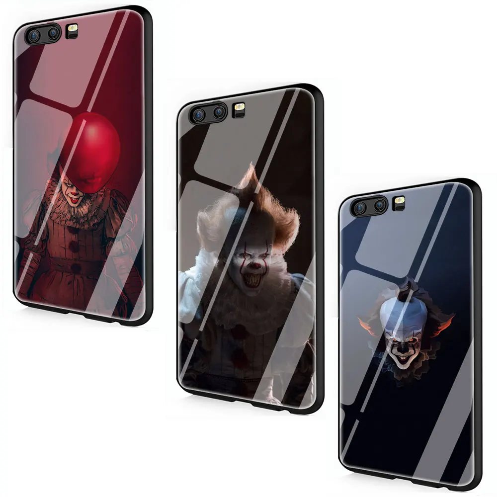 Клоун Поплавок это закаленное стекло крышка чехол для Huawei P10 P20 30 mate 20 Honor 9 10 Lite Pro 7A 8X P Smart Y6 Y9