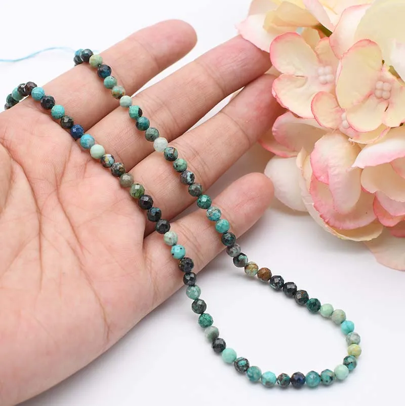 4-12mm Natural True Phoenix Faceted Round Bead For Jewelry Making Findings DIY Bracelet Necklace 15.5