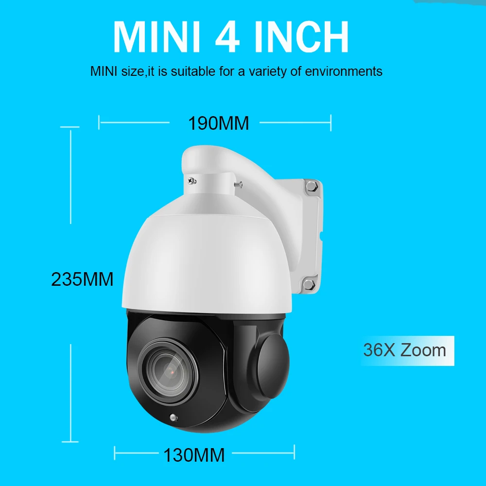 Мини 4 ''2MP 5MP PTZ IP камера 36X цифровой зум 1080P 1944P Высокоскоростная купольная камера H.265 IR ночное видение P2P камера onvif CCTV