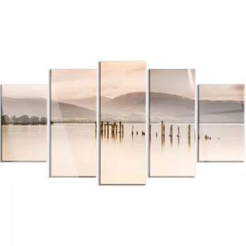 

5 Pcs Hd Prints Lake Water Picture Beautiful Wall Artwork Modular Painting Poster Canvas Gift Living Room Home Decoration Framed