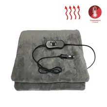 12V Electric Car Blanket Heated Travel Winter Camping Trip(60"x 40",Gray) T8WE