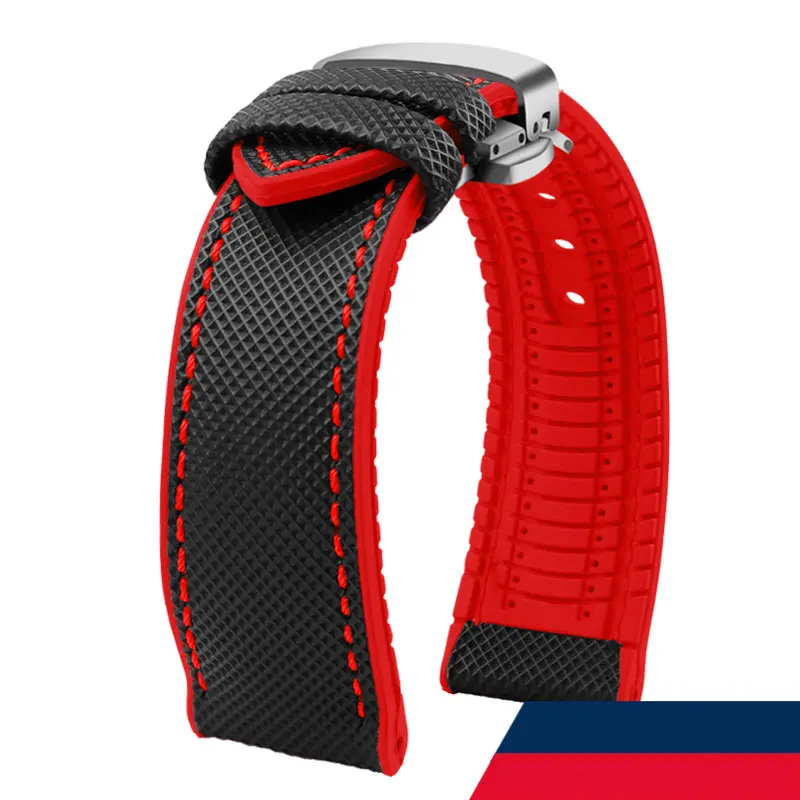 Carbon Fiber Silicone Watchband Wristband Accessories - Premium Rubber Strap in Multiple Sizes