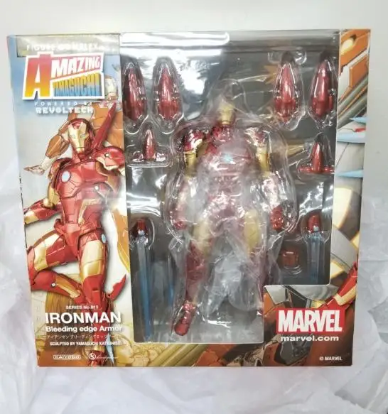 Marvel Yamaguchi Revoltech Железный человек Марка 37 кровотечение край Броня фигурка модель игрушки