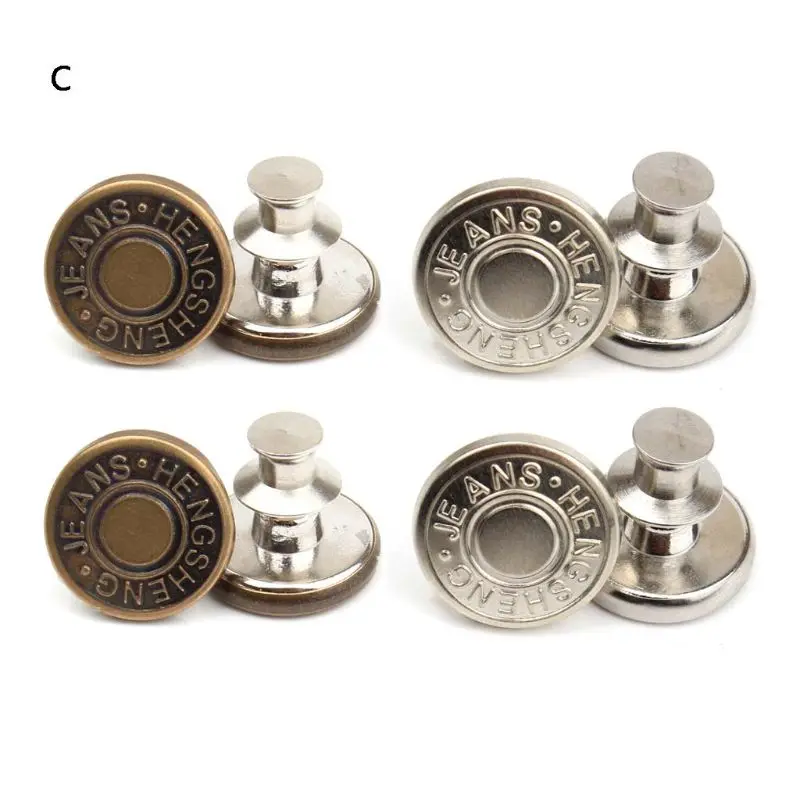 

8Pcs/bag Metal Jeans Button Pants Trousers Increase Reduce Waist Buttons DIY Kit Y1QB