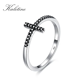 

KALETINE Retro Punk Large Cross Rings for Women Pure 925 Sterling Silver Jewelry Wedding Finger Ring Anillos Halloween Gift