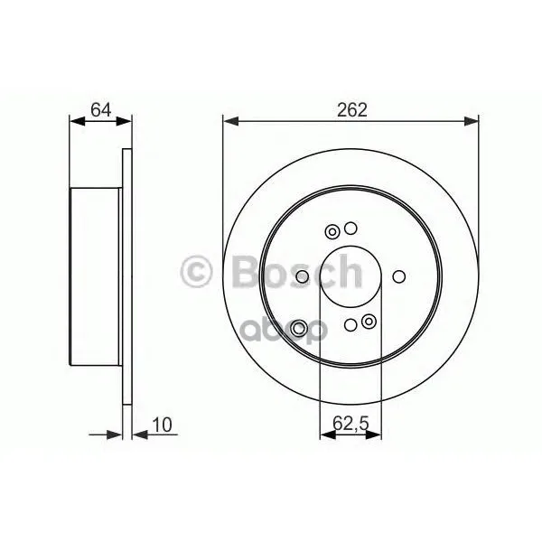 Диск Тормозной Задний Hyundai Getz, I20, Kia Rio Ii 0986479371 Bosch арт. 0986479371