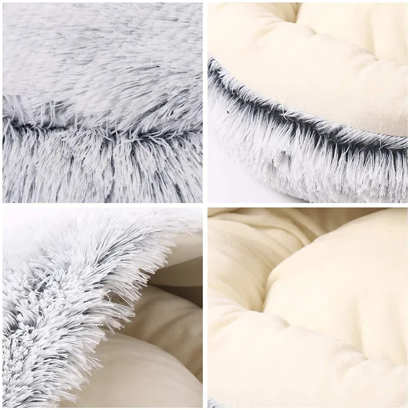 Top Warm Plush Pet Cat Bed Round Cat Cushion House 2 In 1 Warm Basket Pet Sleep Bag Nest Kennel For dog