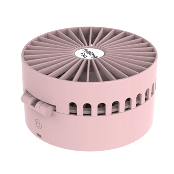 

1PC USB Charging Desktop Fan Small Foldable Portable Fan Cool Practical Mini Fan with Mirror for Home School Office (Pink)