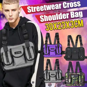 

Men Function Tactical Chest Bag New Fashion Unisex Chest Rig Hip Hop Streetwear Cross Back-pack Women Solid Waist Shoulder Bag
