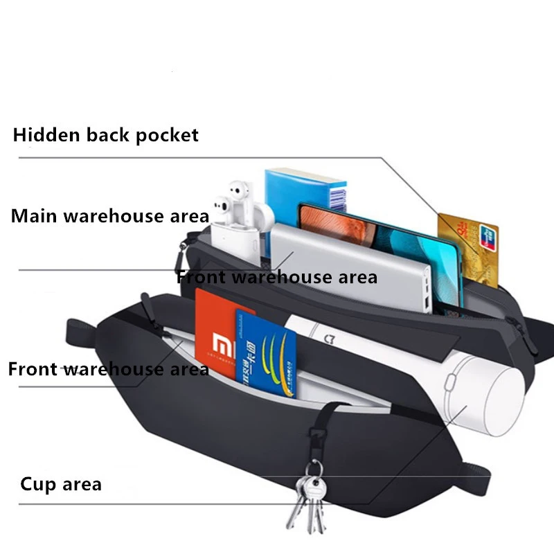 Xiaomi mijia Multifunctional Sports Leisure Chest Bag Waist Bag Outdoor  Sports Shoulder Bag Belt Bag Pouch Packs Waterproof Bag