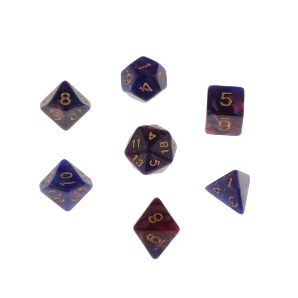  7 Die Polyhedral Dice Dungeons & Dragon D4-D20 D12 Dices Board Game Accessories DND Role Playing Game Dice Set