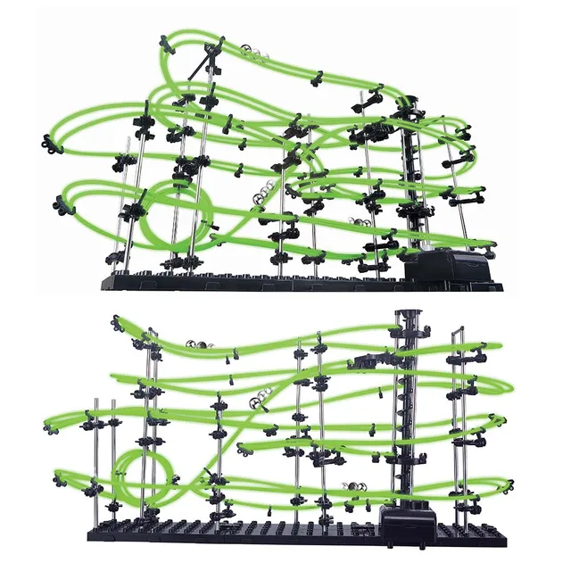 343pcs Luminous Marble Run Ball Set Roller Coaster Creative Building Block Children's Toy Education Model Science Experiment 2