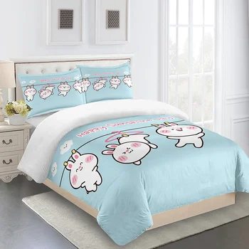 

Kids Bedding Happy Sunshine Day Cute Rabbit Cartoons Duvet Cover Sets Luxury Pillow Case Cheap Childrens Hippie Toddler College