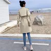 Aelegantmis Women Casual Long Trench Coat With Sashes Double Breasted Women's Windbreaker 2022 Chic Office Coat Ladies Outerwear ► Photo 3/6