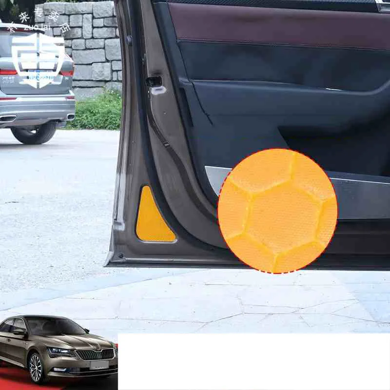 

Lsrtw2017 Nano Car Door Front Wheel Reflective Sticker for Skoda Superb 2016 2017 2018 2019 2020 Interior Mouldings Accessories