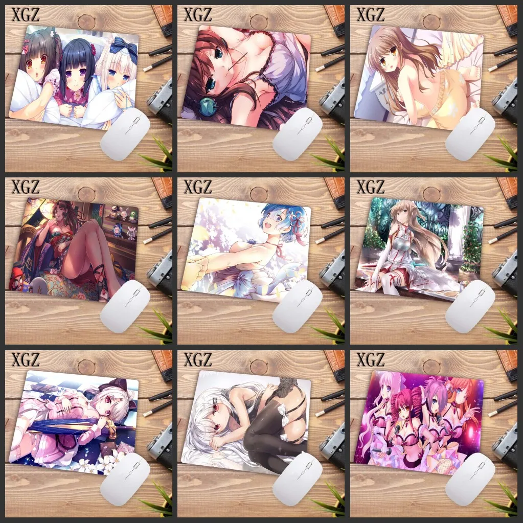 

XGZ Promotion Sexy Girls Mouse Pad Anime Gaming Keyboard Rubber Mat Mouse Player Laptop Game Home Office Desktop Pad 22x18 Cm