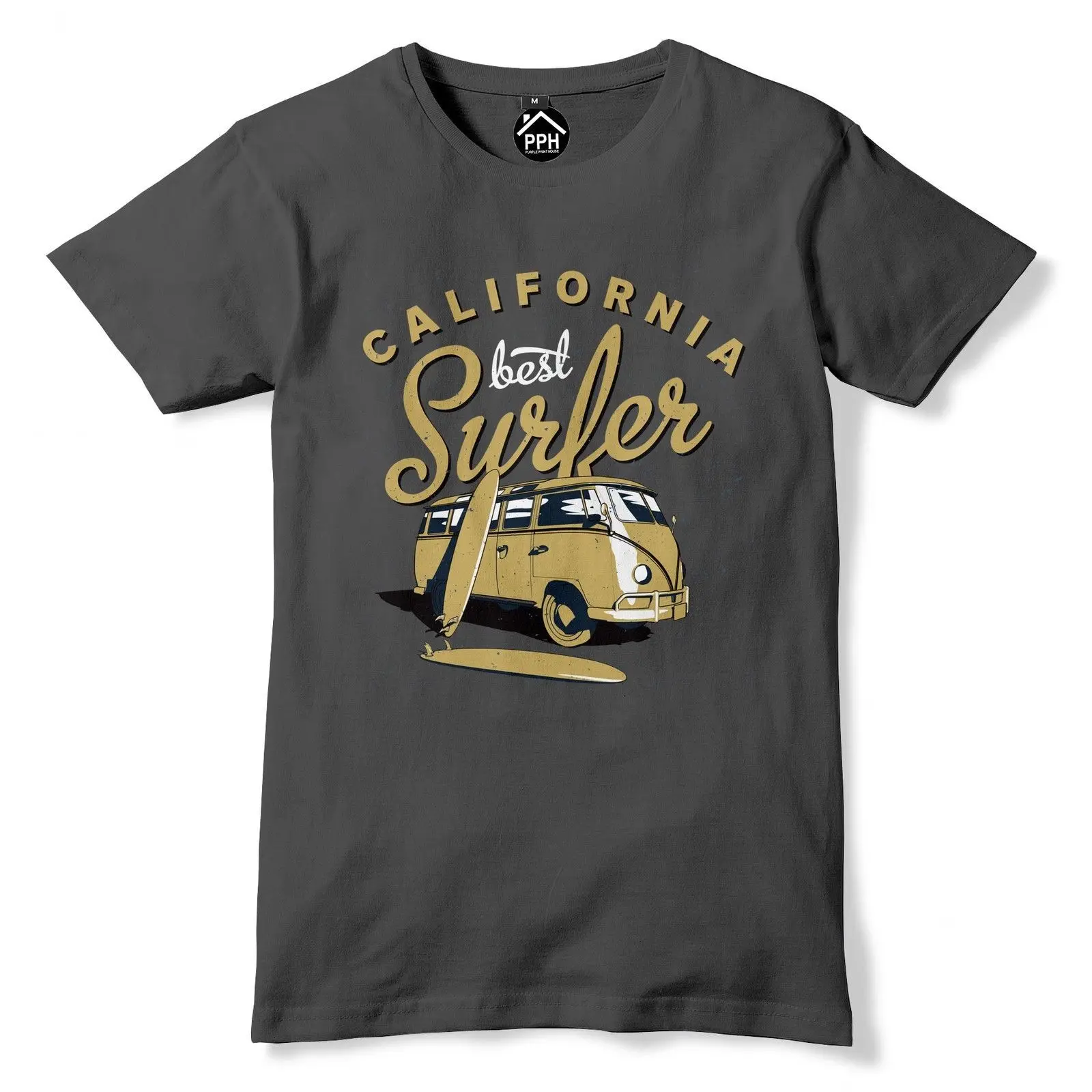 Мужские знаменитый бренд одежда хлопок Калифорния Campervan Серфер футболка Cali Surfer