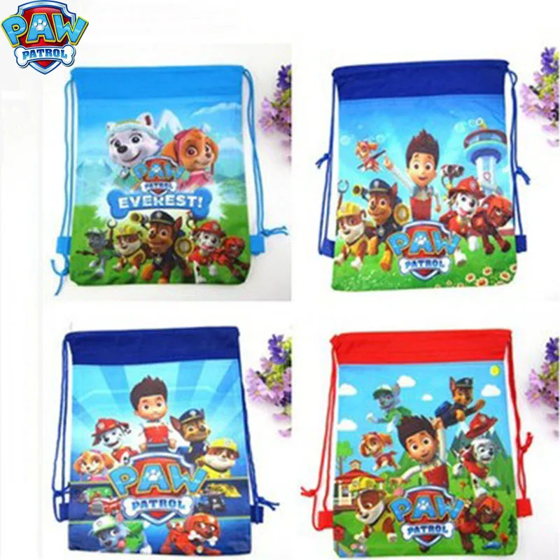 

Paw Patrol Cartoon Non-woven Bundle Pocket Storage Bag Fabric Shopping Bag George Family Action Figure Drawstring Bags 2D66