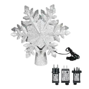 

Tree Top Star Led Projection Lamp 3D Hollow-out Christmas Tree Topper Lighted LED Rotating Christmas Tree Decorations Adornment