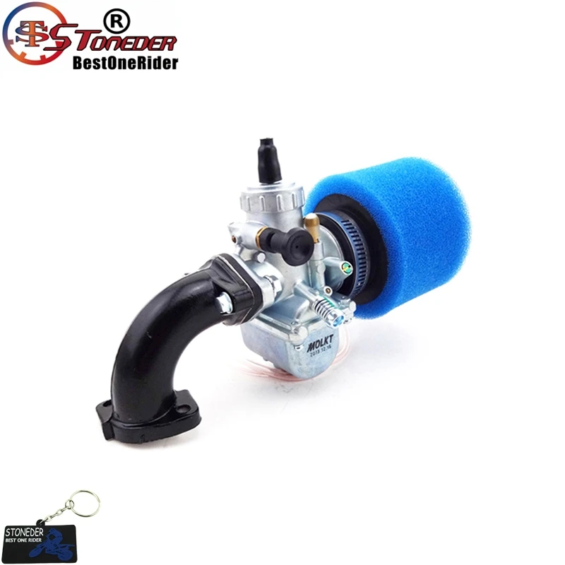 STONEDER Molkt 26 мм карбюратор воздушный фильтр Mainfold впускная труба для 110cc 125cc 140cc двигателя SSR CRF70 LiFan YX KLX TTR питбайк - Цвет: Blue