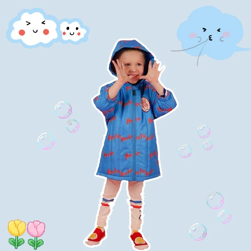 Детское длинное пальто с кроликом Одежда для мальчиков Одежда для девочек vestidos vetement/детское пуховое пальто с капюшоном, детская зимняя куртка на Рождество