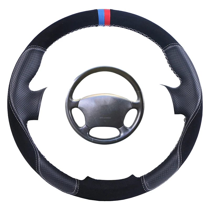 Custom Made Car Steering Wheel Cover Black For Toyota Land Cruiser