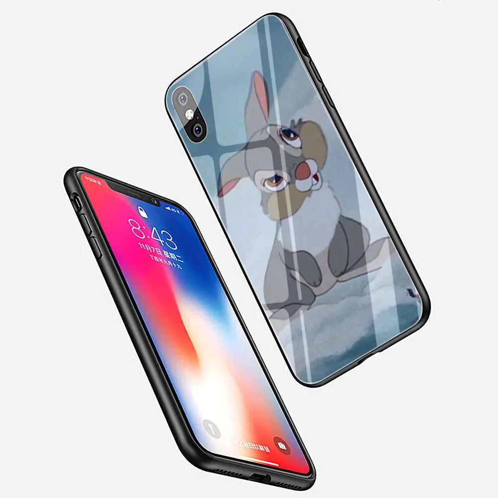 EWAU Bambi Thumper закаленное стекло чехол для телефона iPhone 11 Pro 6 6S Plus 7 8 Plus X XS XR XS Max