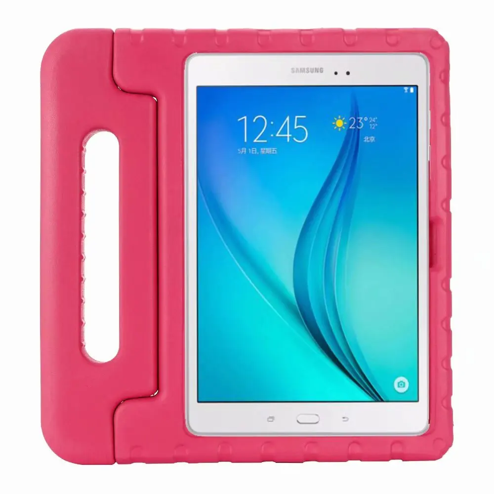 Розово-красный Детский чехол для Samsung Galaxy Tab Advanced2 SM-T583 T583 10," безопасный ударопрочный Прочный защищенный EVA полностью ручной стоячая таблетница - Цвет: Розово-красный