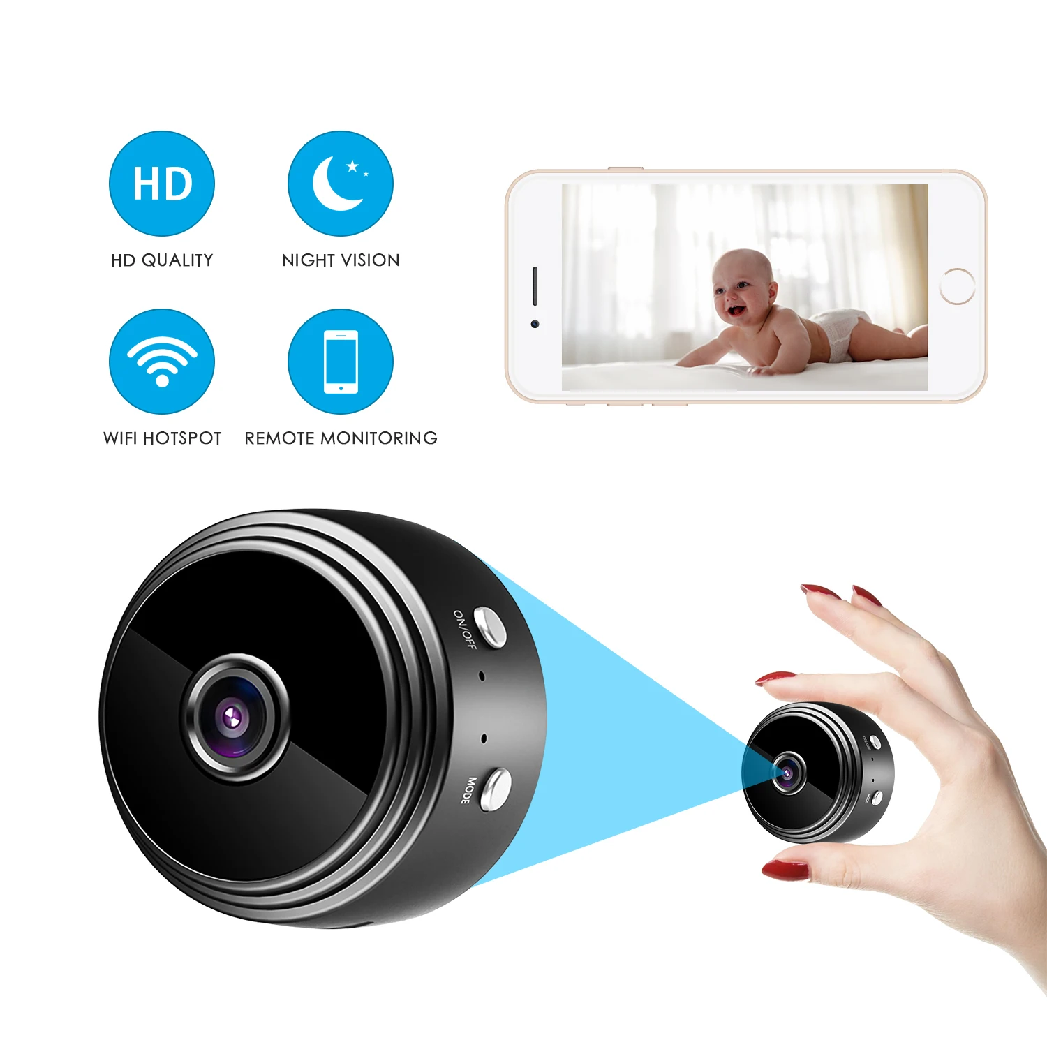 Hot Selling Wireless 720P Camera Wifi Portable  Mini  Cameras Sport  AP hotspot Remote monitor For Home 2k ip camera wifi surveillance cameras pet baby monitor 360° indoor video security protection smart home wireless auto track