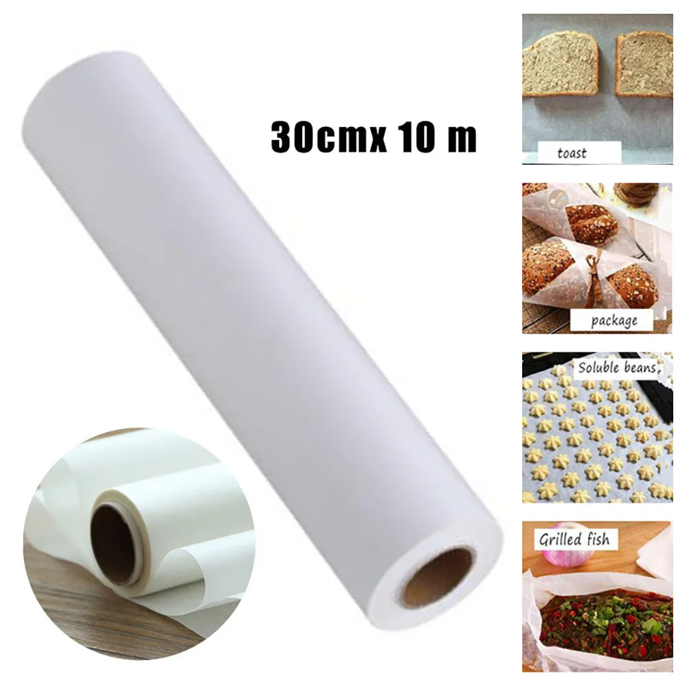 10M Baking Paper Barbecue Double Sided Silicone Oil Parchment Bakery BBQ Party Kitchen Dinning Bar Accessories