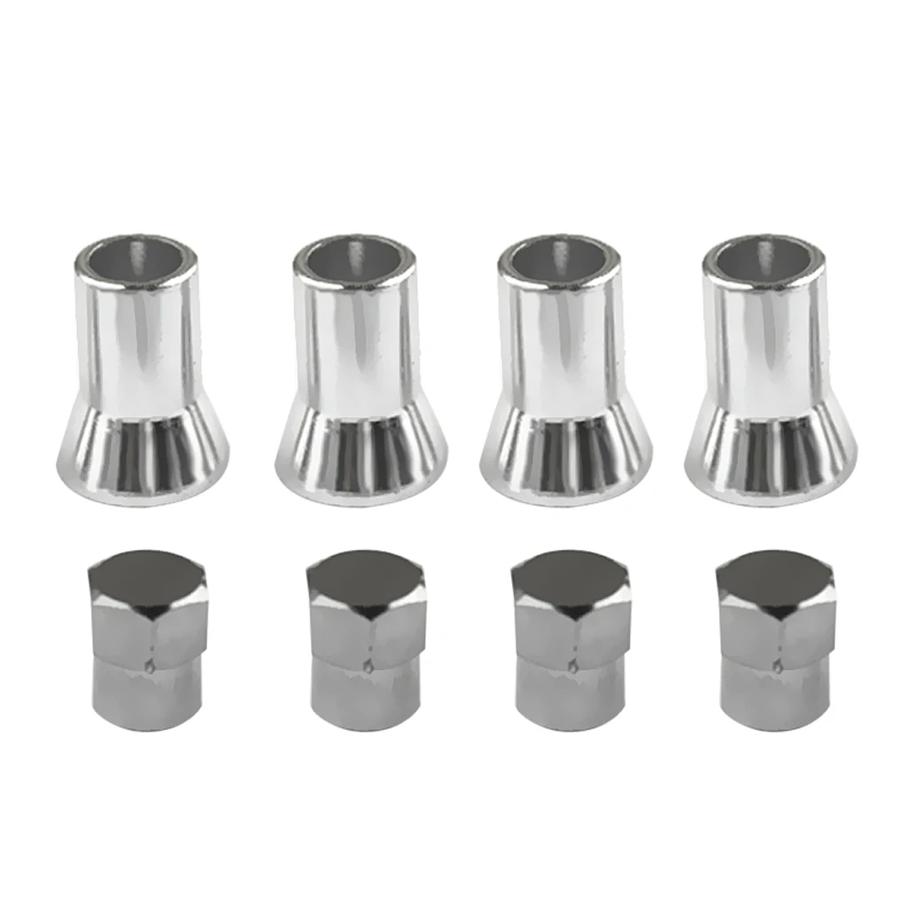 8 Pairs Car Truck TPMS Tire Valve Stem Caps Sleeve Covers Chromed Plastic
