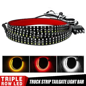 

Truck Tailgate LED Lights Bar 48 Inch Triple Row 6-Funtions Universal Reverse Brake Turn Signal Lamp Tail Strip Lightings DC 12V