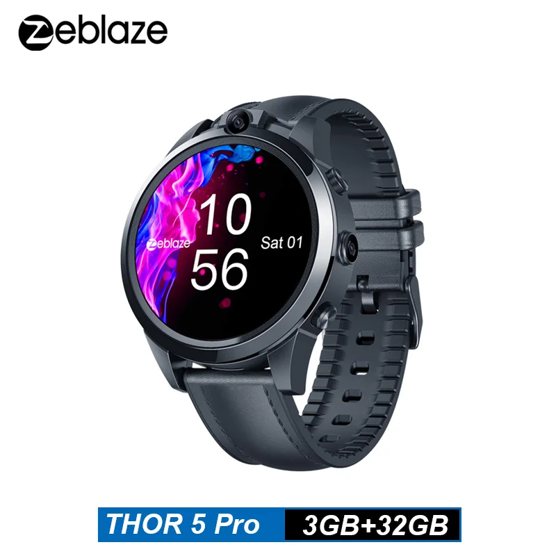 

Zeblaze THOR 5 Pro Smart Watch 1.6 Inch GPS Watch Phone 3GB+32GB Dual Camera 800mAh Smartwatch Hybrid With Free Leather Straps