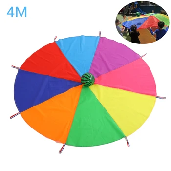 

2M/3M/4M Rainbow Umbrella Parachute Rainbow Parachute Toy Outdoor Games Cooperative Tent Game Teamwork Game Toy For Kids Gift