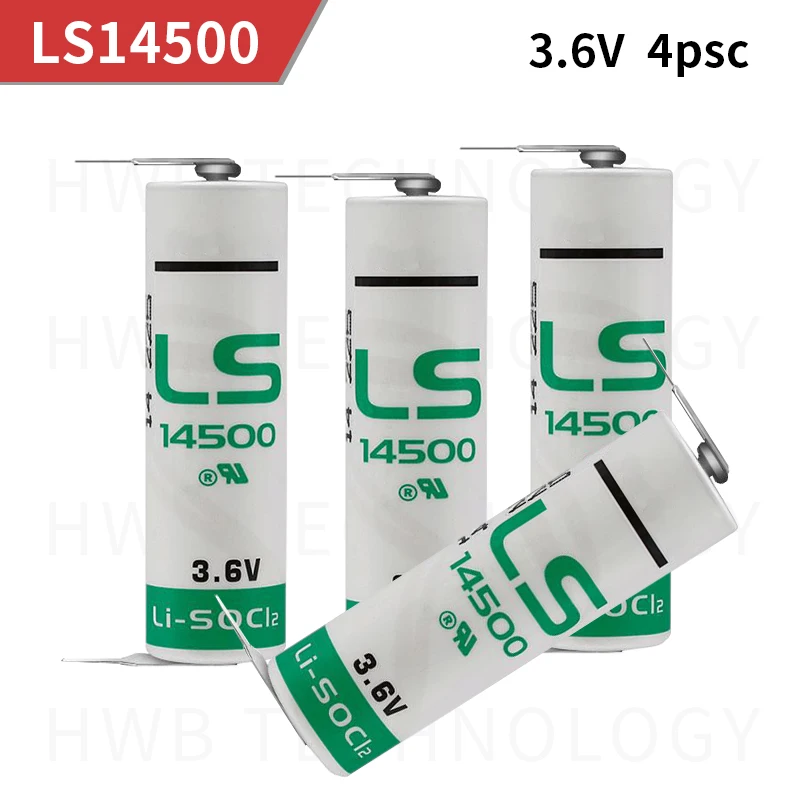 4 шт./лот новинка для литиевой батареи SAFT LS14500 AA ER14505M 3 6 В 2600 мАч с паяльными