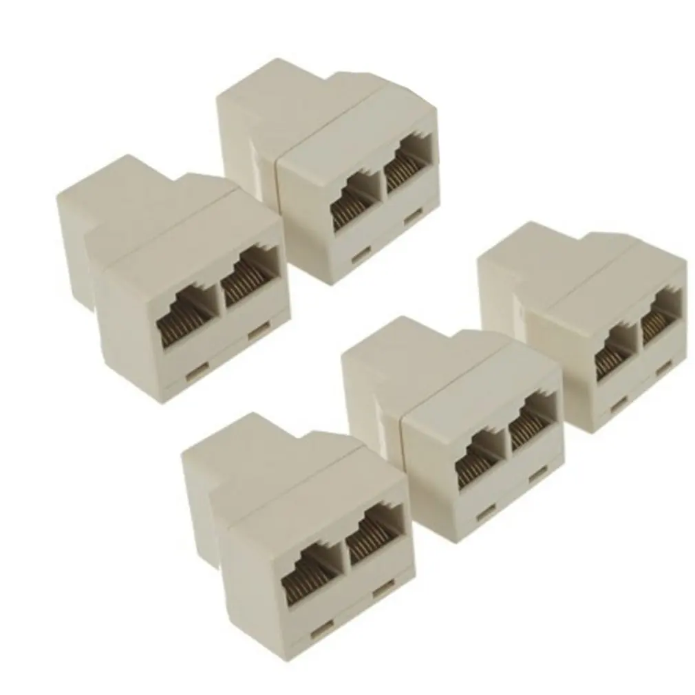 5 шт./компл. Ethernet RJ45 1 Женский до 2 сетевой LAN разветвитель адаптер разъем|Сетевые